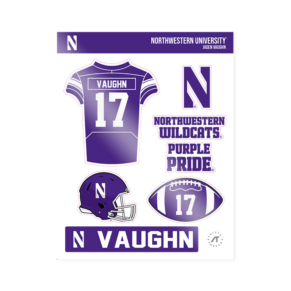Northwestern - NCAA Football : Jaden Vaughn - Sticker Sheet-0