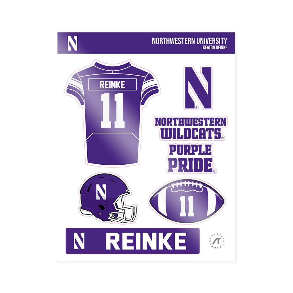 Northwestern - NCAA Football : Keaton Reinke - Sticker Sheet-0