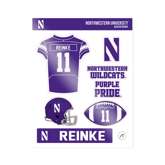 Northwestern - NCAA Football : Keaton Reinke - Sticker Sheet-0