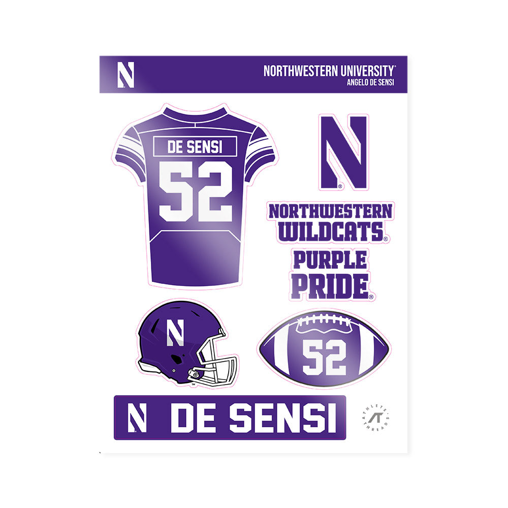 Northwestern - NCAA Football : Angelo De Sensi - Sticker Sheet-0
