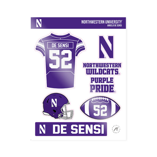 Northwestern - NCAA Football : Angelo De Sensi - Sticker Sheet-0