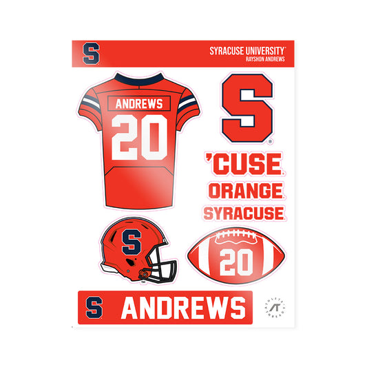 Syracuse - NCAA Football : Rayshon Andrews - Sticker Sheet-0