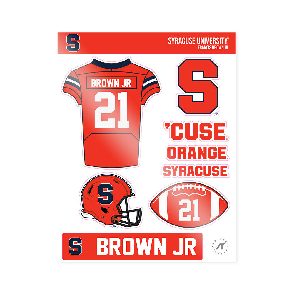 Syracuse - NCAA Football : Francis Brown Jr - Sticker Sheet-0