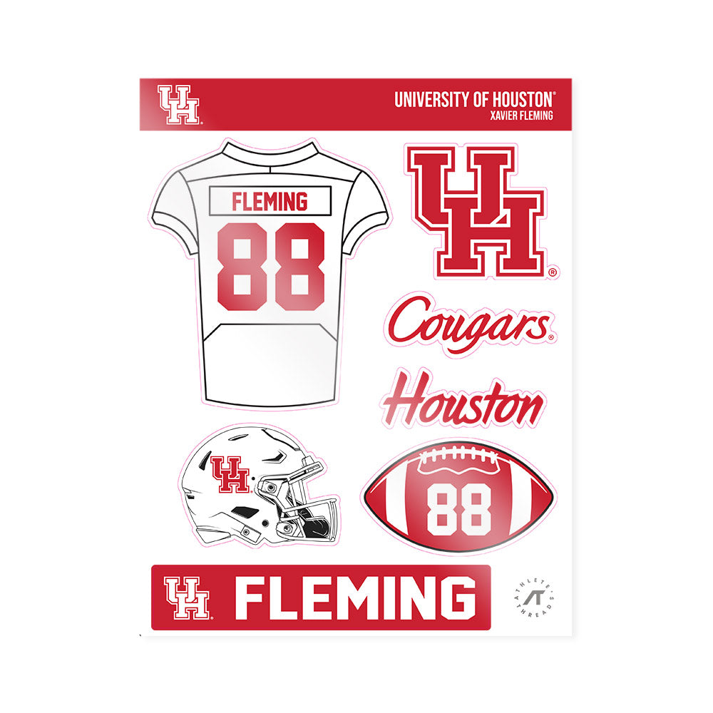 Houston - NCAA Football : Xavier Fleming - Sticker Sheet-0