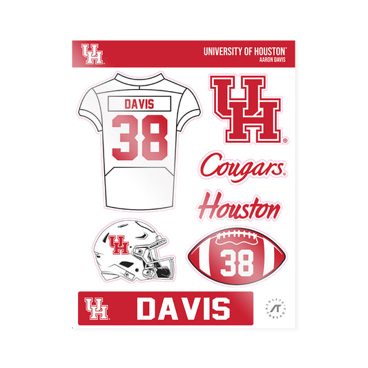 Houston - NCAA Football : Aaron Davis - Sticker Sheet-0