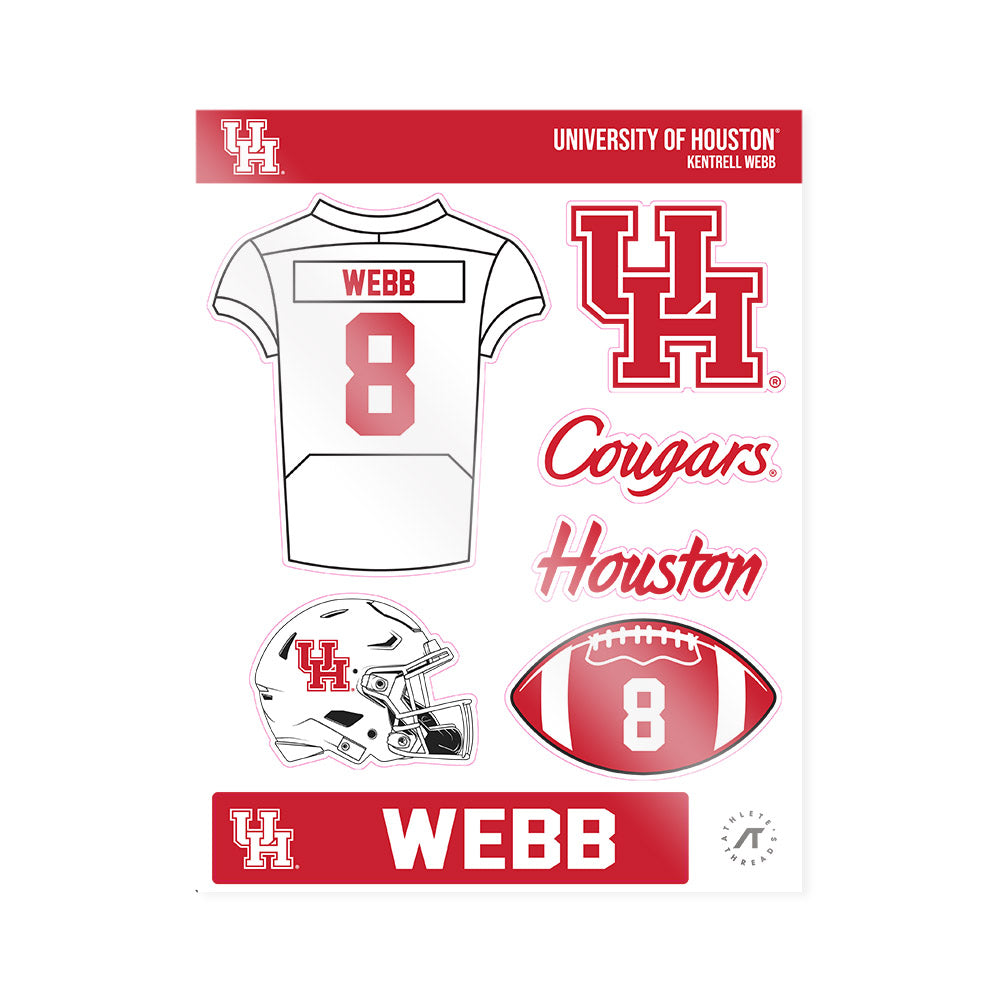 Houston - NCAA Football : Kentrell Webb - Sticker Sheet-0