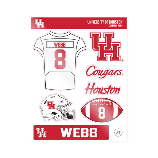 Houston - NCAA Football : Kentrell Webb - Sticker Sheet-0