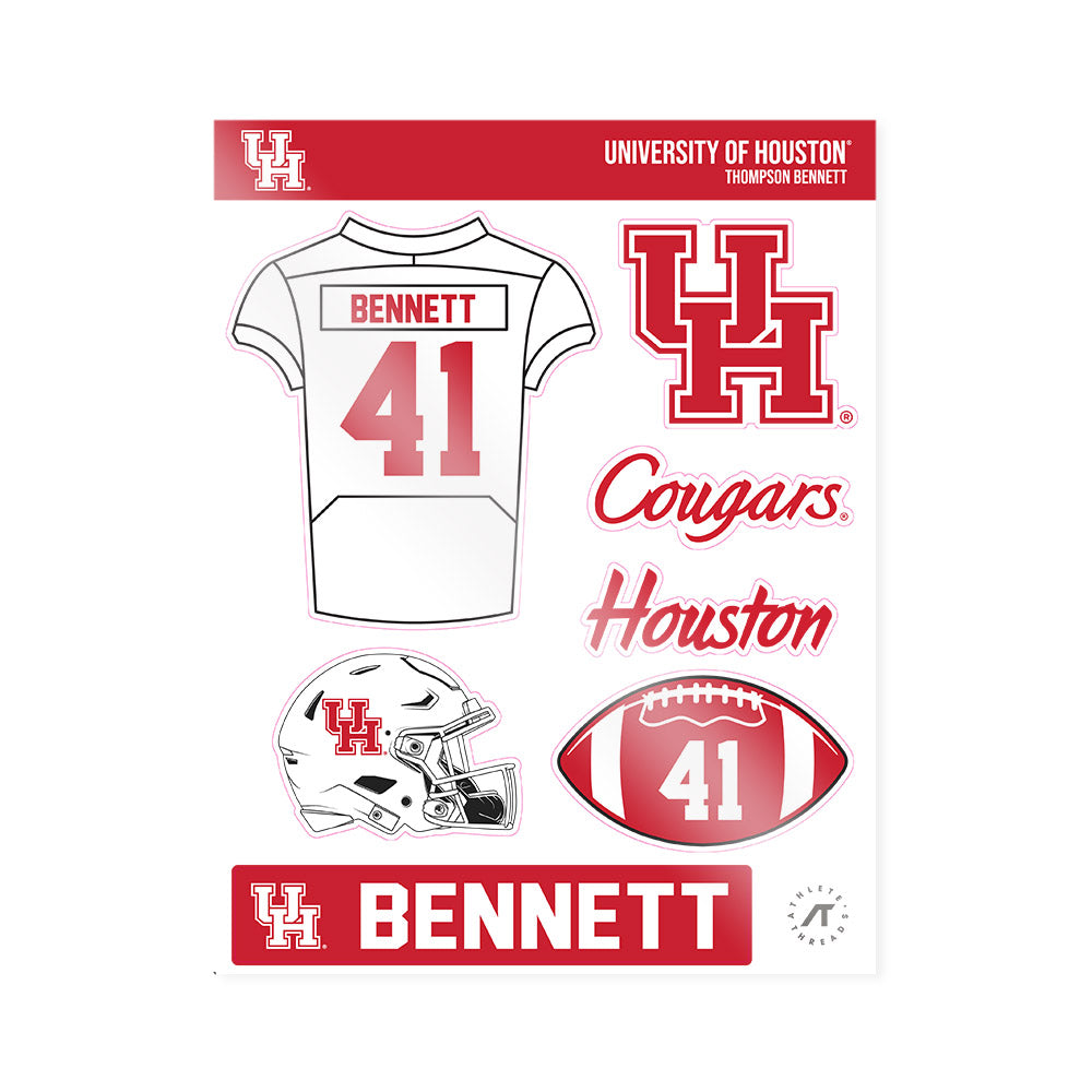 Houston - NCAA Football : Thompson Bennett - Sticker Sheet-0