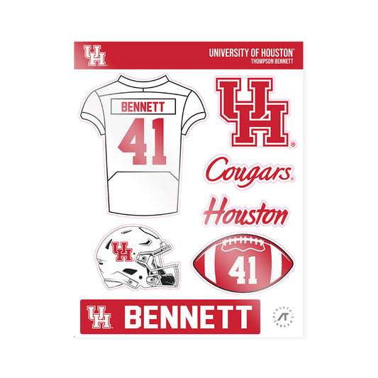 Houston - NCAA Football : Thompson Bennett - Sticker Sheet-0