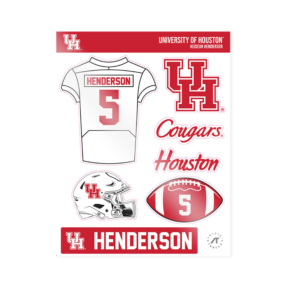 Houston - NCAA Football : Keisean Henderson - Sticker Sheet-0