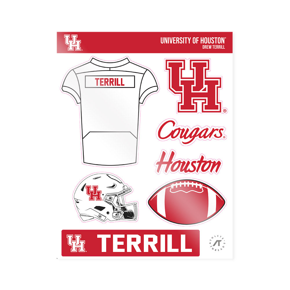 Houston - NCAA Football : Drew Terrill - Sticker Sheet-0