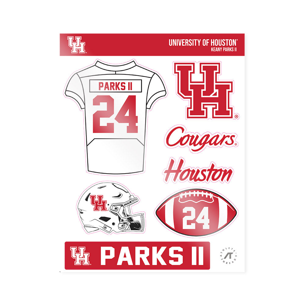 Houston - NCAA Football : Keany Parks II - Sticker Sheet-0