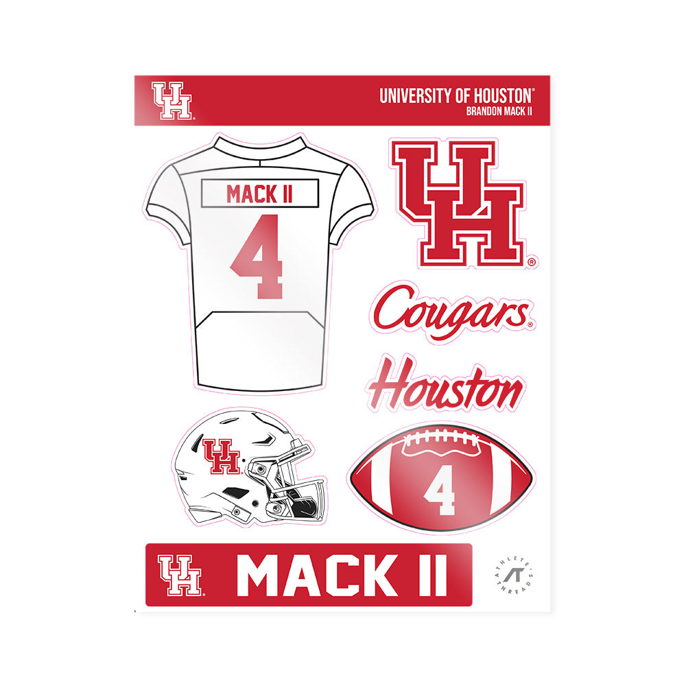 Houston - NCAA Football : Brandon Mack II - Sticker Sheet-0