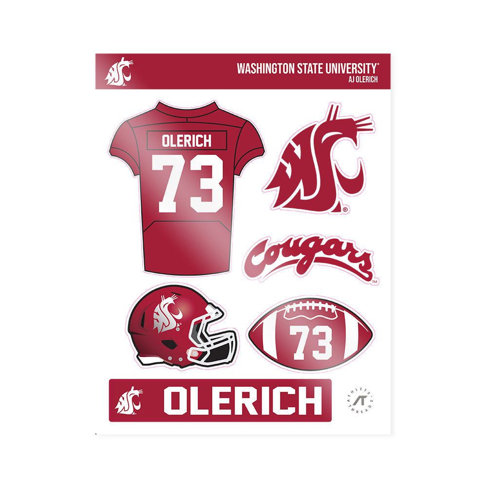 WSU - NCAA Football : AJ Olerich - Sticker Sheet-0