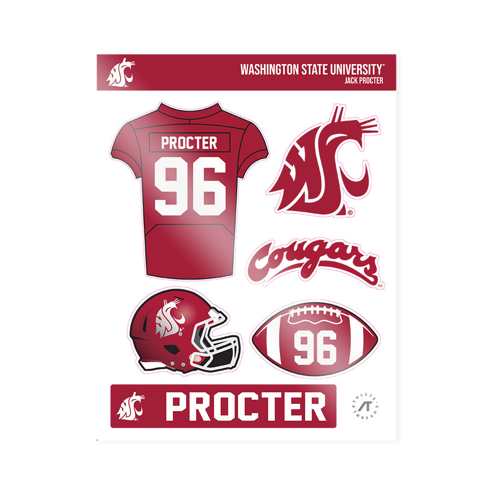 WSU - NCAA Football : Jack Procter - Sticker Sheet-0