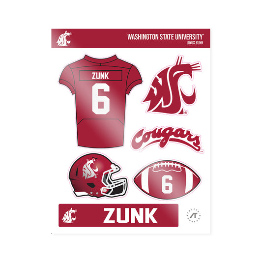 WSU - NCAA Football : Linus Zunk - Sticker Sheet-0