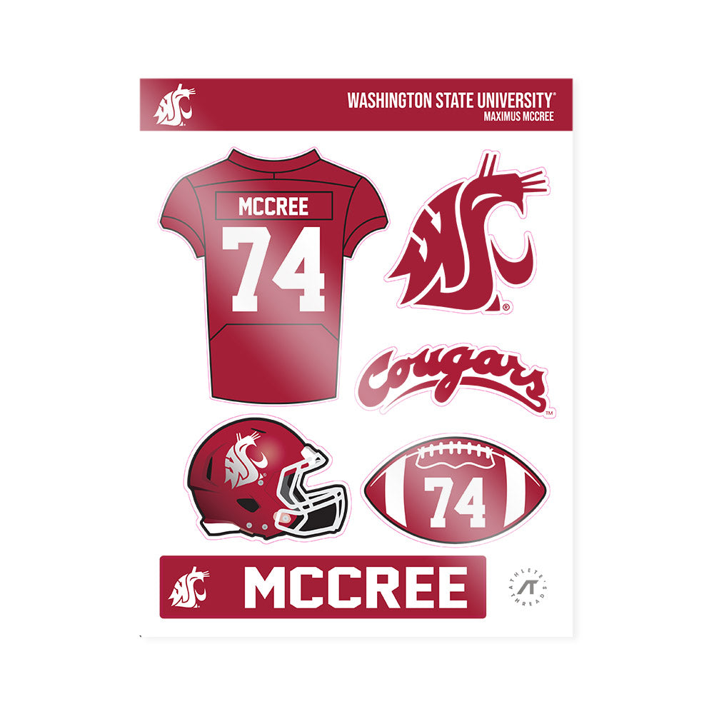 WSU - NCAA Football : Maximus McCree - Sticker Sheet-0