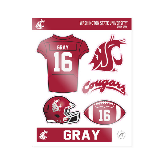 WSU - NCAA Football : Gavin Gray - Sticker Sheet-0