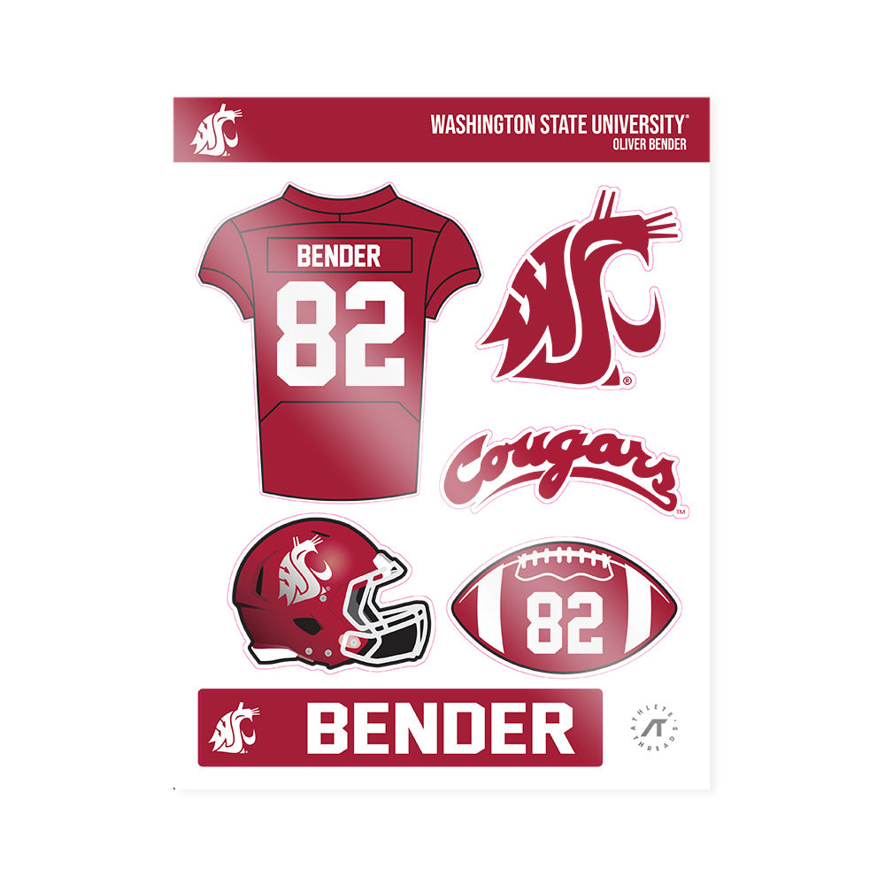 WSU - NCAA Football : Oliver Bender - Sticker Sheet-0