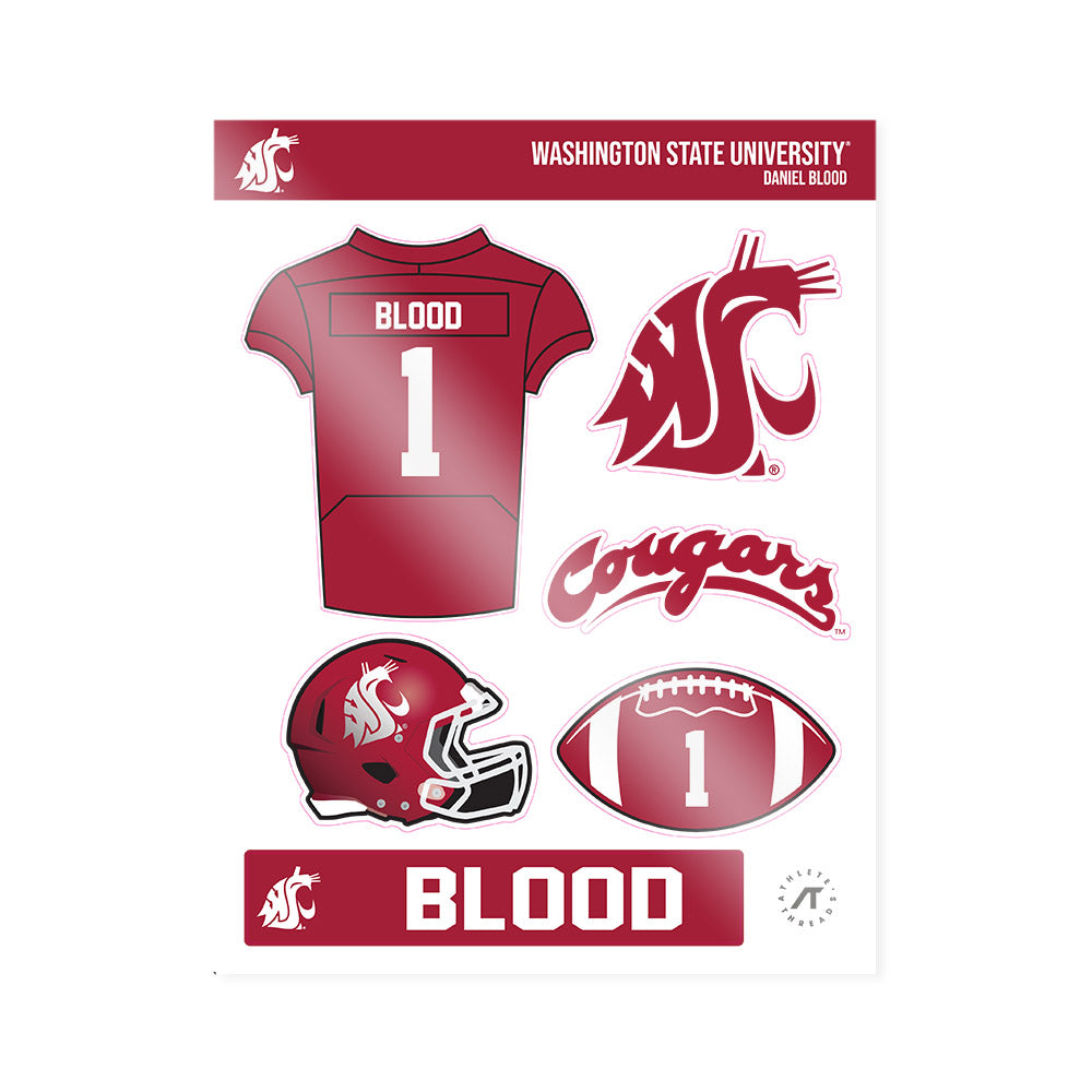 WSU - NCAA Football : Daniel Blood - Sticker Sheet-0