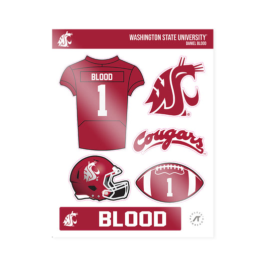 WSU - NCAA Football : Daniel Blood - Sticker Sheet-0