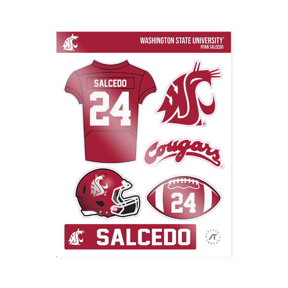 WSU - NCAA Football : Ryan Salcedo - Sticker Sheet-0