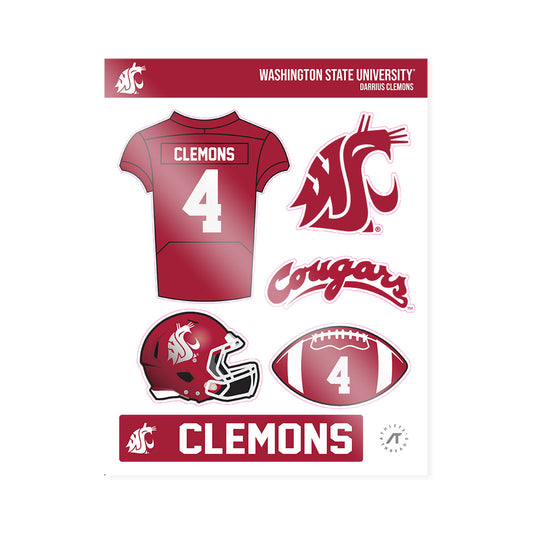 WSU - NCAA Football : Darrius Clemons - Sticker Sheet-0