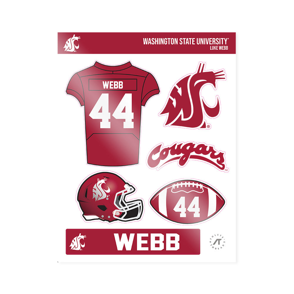 WSU - NCAA Football : Luke Webb - Sticker Sheet-0