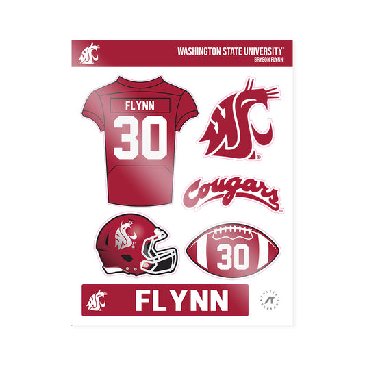 WSU - NCAA Football : Bryson Flynn - Sticker Sheet-0