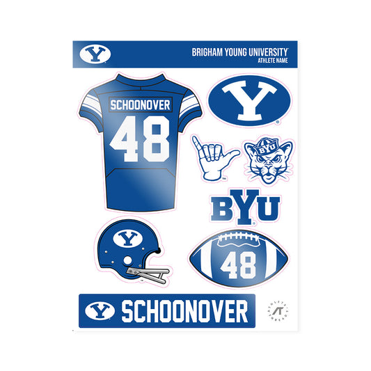 BYU - NCAA Football : Bodie Schoonover - Sticker Sheet-0
