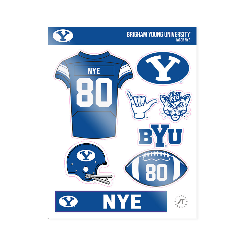 BYU - NCAA Football : Jacob Nye - Sticker Sheet-0