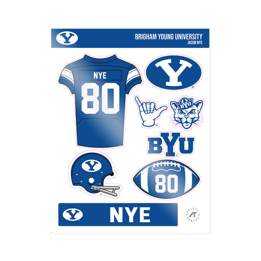 BYU - NCAA Football : Jacob Nye - Sticker Sheet-0