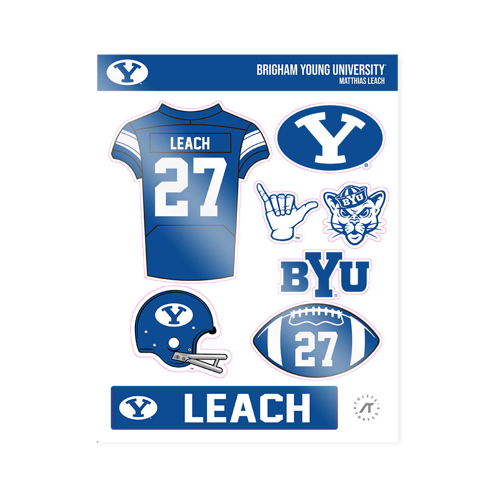 BYU - NCAA Football : Matthias Leach - Sticker Sheet-0