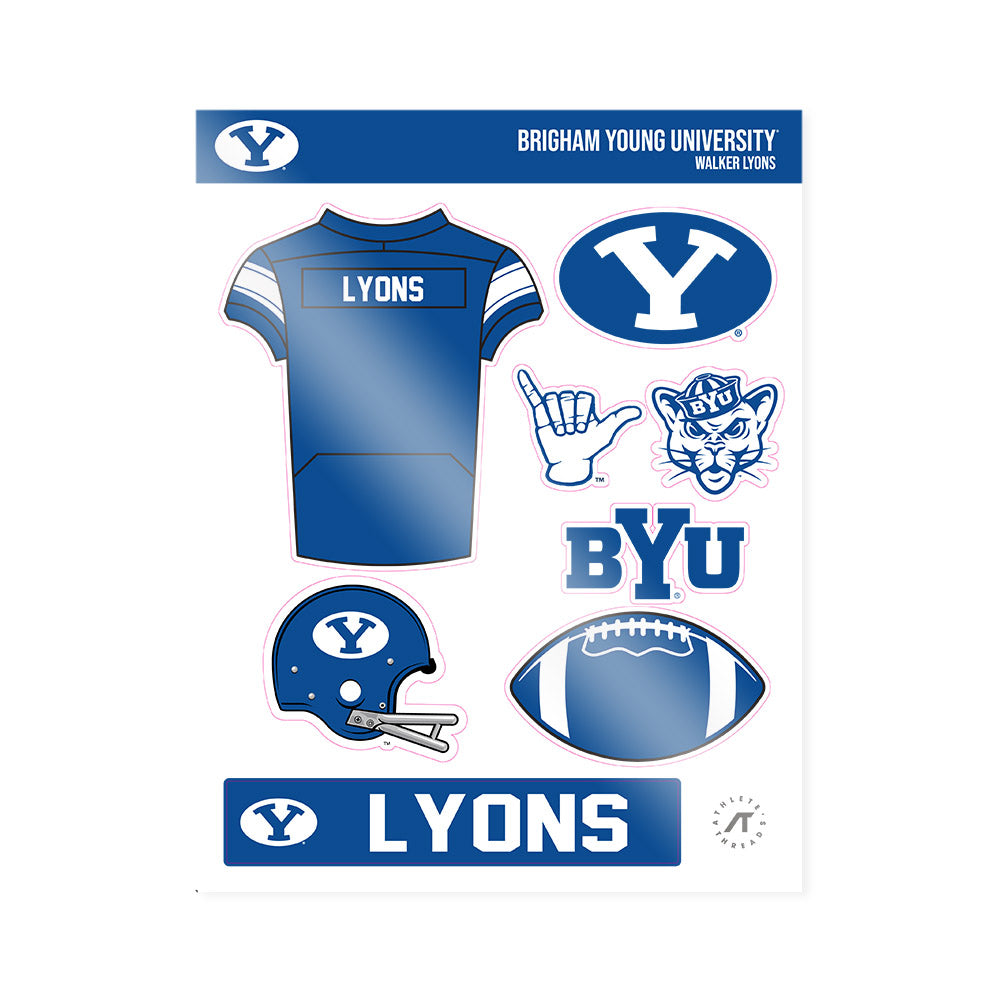 BYU - NCAA Football : Walker Lyons - Sticker Sheet-0