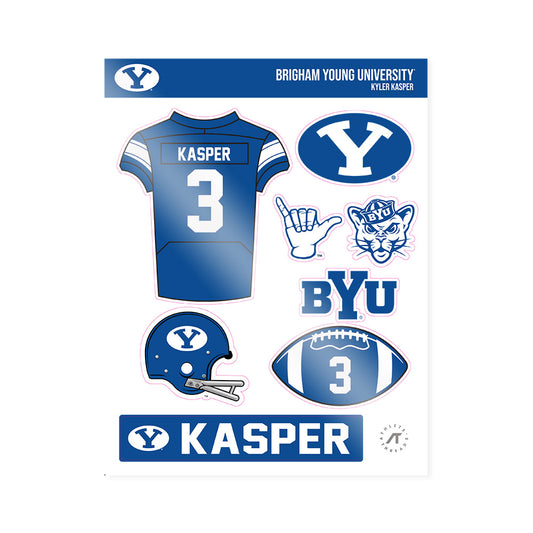 BYU - NCAA Football : Kyler Kasper - Sticker Sheet-0