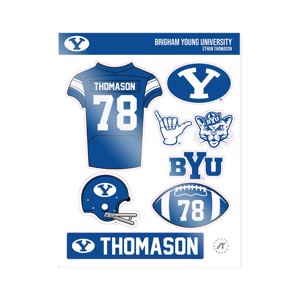 BYU - NCAA Football : Ethan Thomason - Sticker Sheet-0