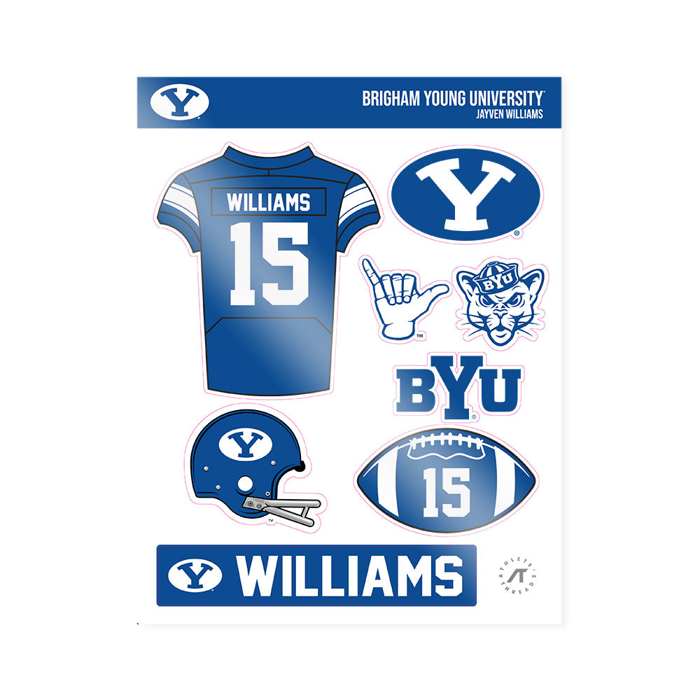 BYU - NCAA Football : Jayven Williams - Sticker Sheet-0