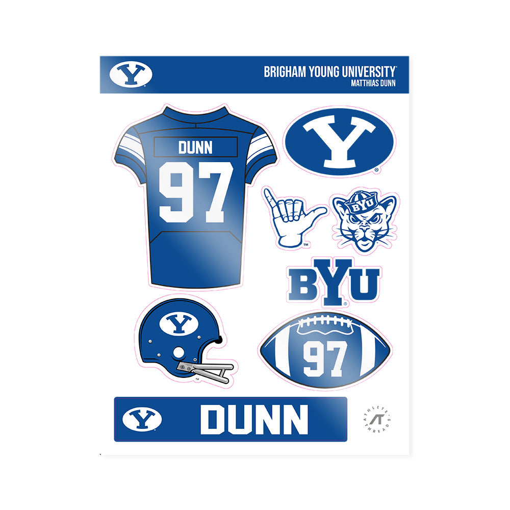 BYU - NCAA Football : Matthias Dunn - Sticker Sheet-0