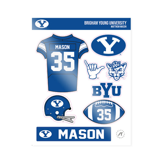BYU - NCAA Football : Matthew Mason - Sticker Sheet-0