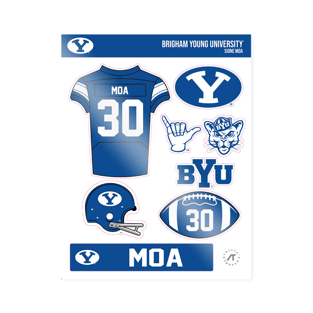BYU - NCAA Football : Sione Moa - Sticker Sheet-0