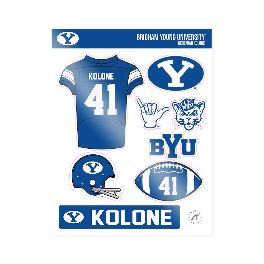 BYU - NCAA Football : Nehemiah Kolone - Sticker Sheet-0