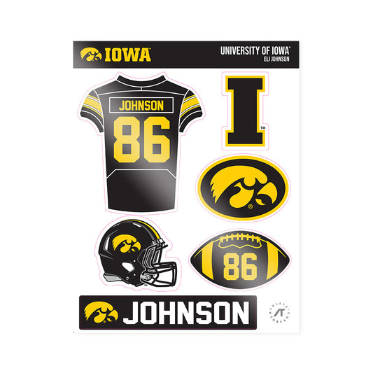 Iowa - NCAA Football : Eli Johnson - Sticker Sheet-0
