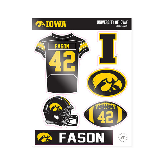 Iowa - NCAA Football : David Fason - Sticker Sheet-0