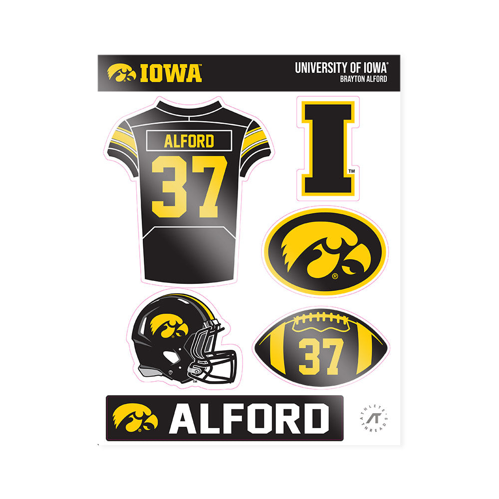Iowa - NCAA Football : Brayton Alford - Sticker Sheet-0