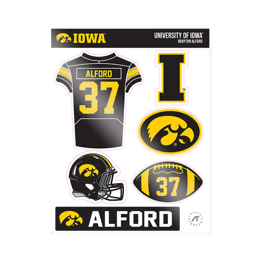 Iowa - NCAA Football : Brayton Alford - Sticker Sheet-0