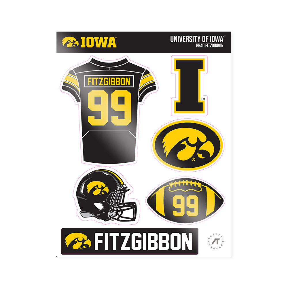 Iowa - NCAA Football : Brad Fitzgibbon - Sticker Sheet-0