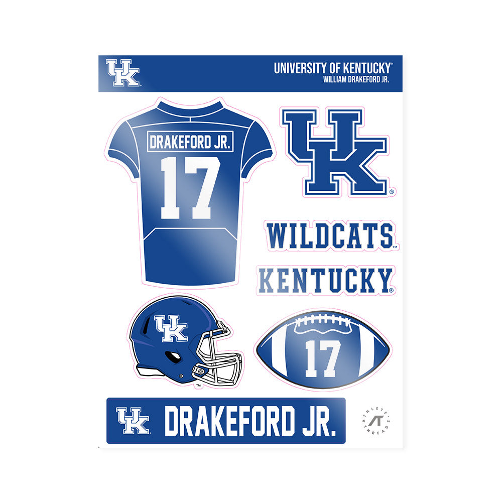 Kentucky - NCAA Football : William Drakeford Jr. - Sticker Sheet-0