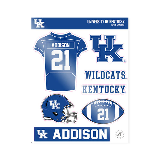 Kentucky - NCAA Football : Nasir Addison - Sticker Sheet-0