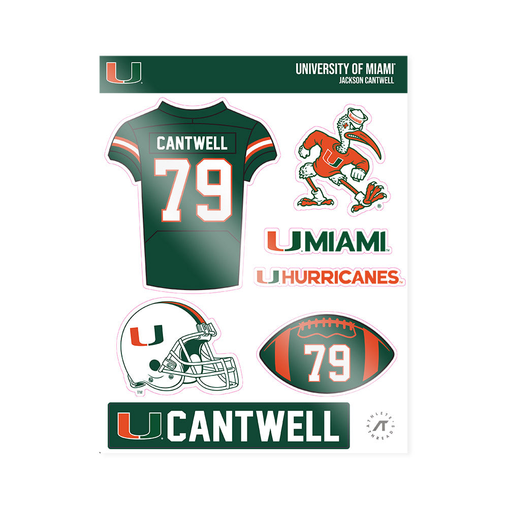 Miami - NCAA Football : Jackson Cantwell - Sticker Sheet-0