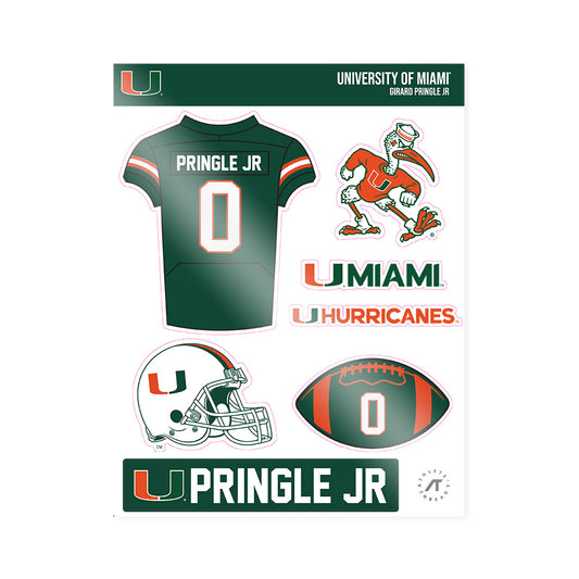 Miami - NCAA Football : Girard Pringle Jr - Sticker Sheet-0
